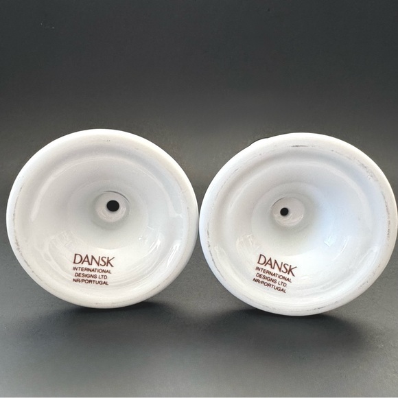 Two Dansk Bistro Christianshavn White & Blue Candlestick Holders, 6.25” - Picture 4 of 9